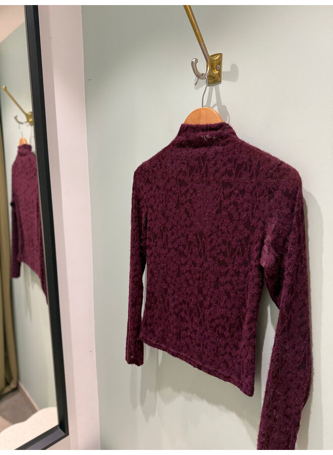 Féline Lace Top Burgundy