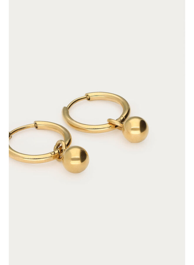 Minimalistische Oorringen met Bolletje Goud