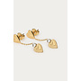 Minimalistische Oorhangers met Dubbele Detail Hartjes Goud