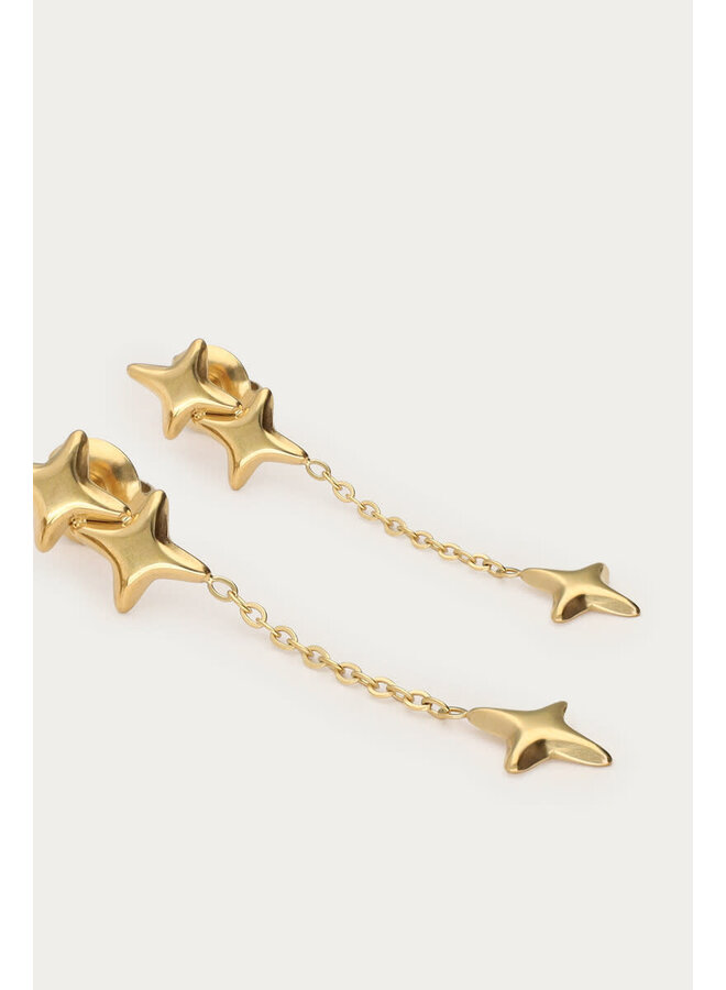 Minimalistische Oorhangers met Poolsterren Goud