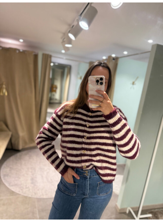 Lune Striped Knit Burgundy