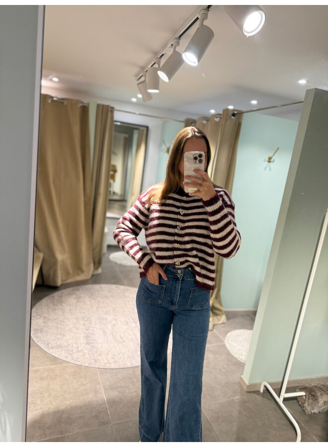 Lune Striped Knit Burgundy