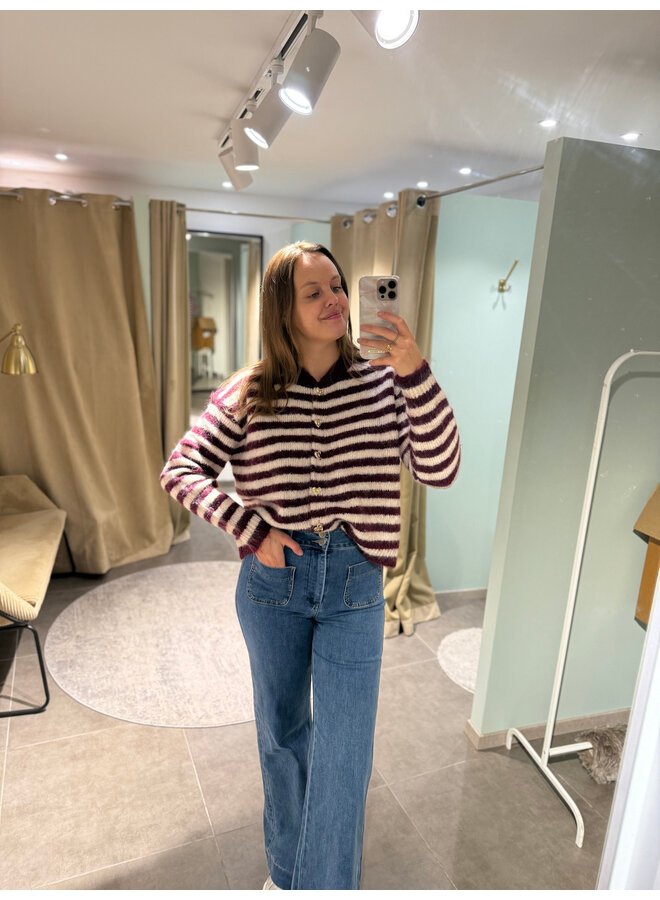 Lune Striped Knit Burgundy