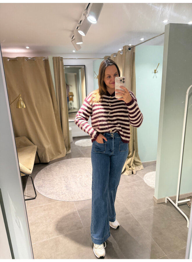 Lune Striped Knit Burgundy