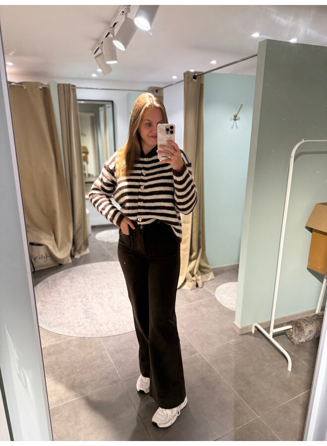 Lune Striped Knit Brown