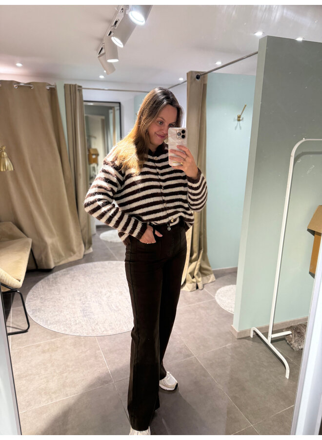 Lune Striped Knit Brown