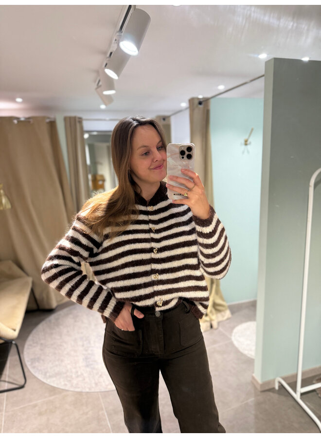 Lune Striped Knit Brown