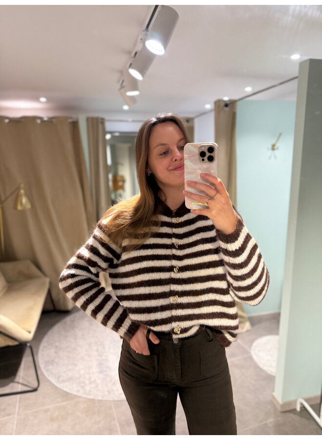 Lune Striped Knit Brown