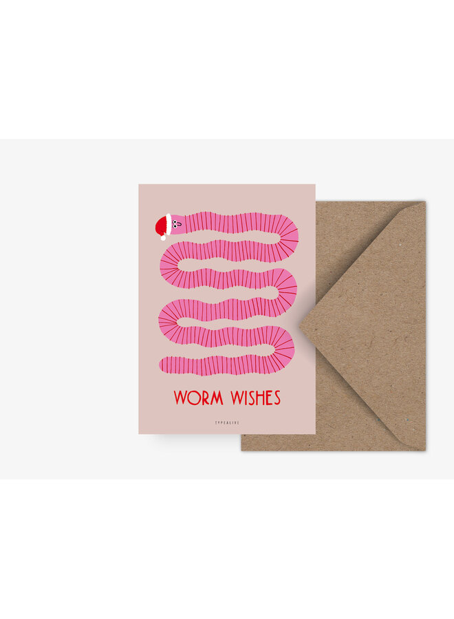 Wenskaart Worm Wishes