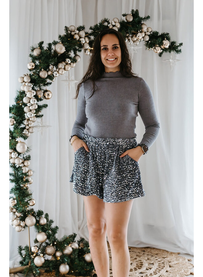 Lana Glitter Shorts Silver