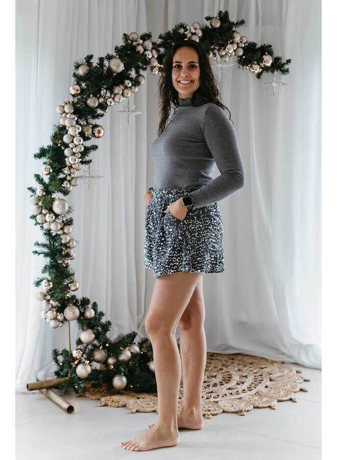 Lana Glitter Shorts Silver