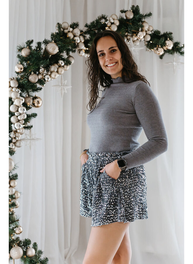 Lana Glitter Shorts Silver