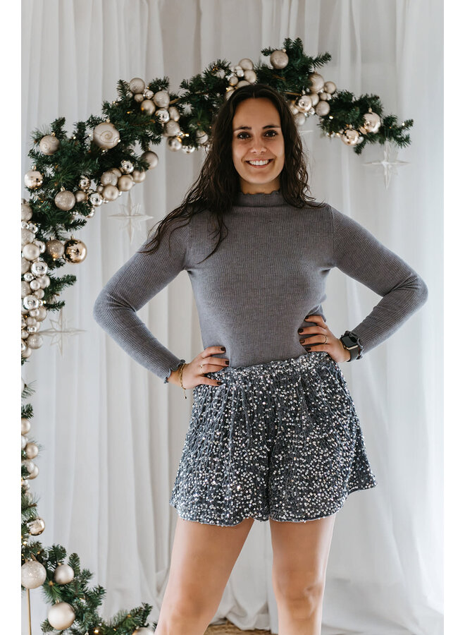 Lana Glitter Shorts Silver