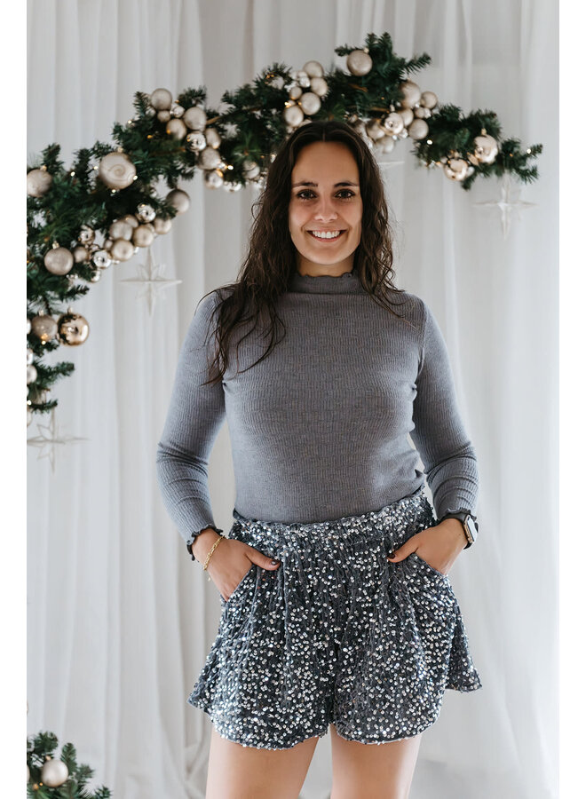 Lana Glitter Shorts Silver