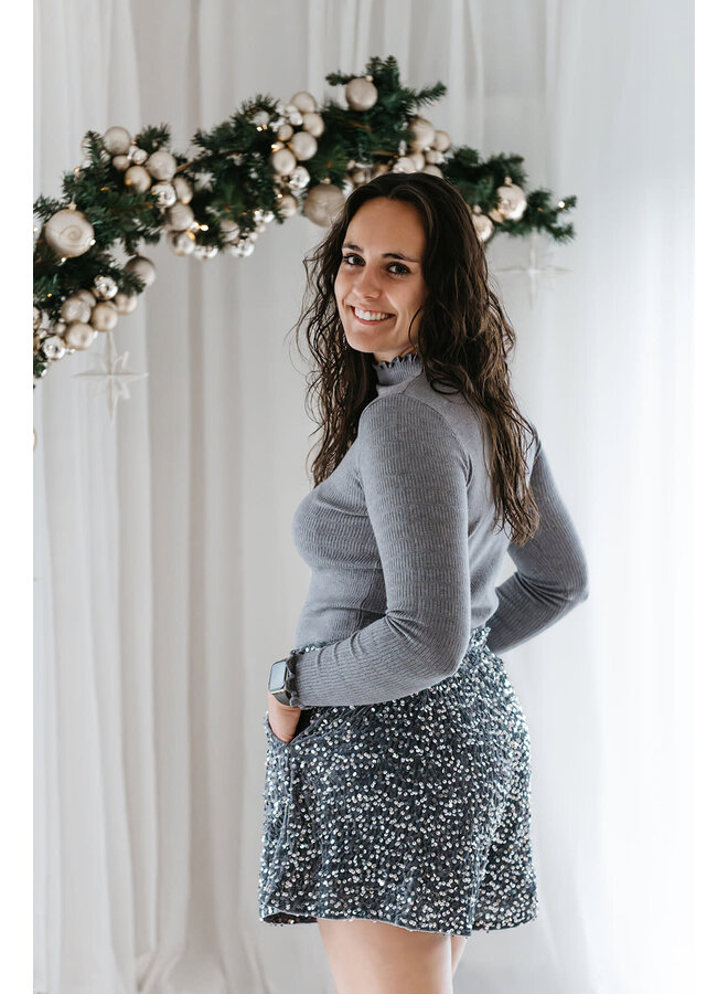 Lana Glitter Shorts Silver