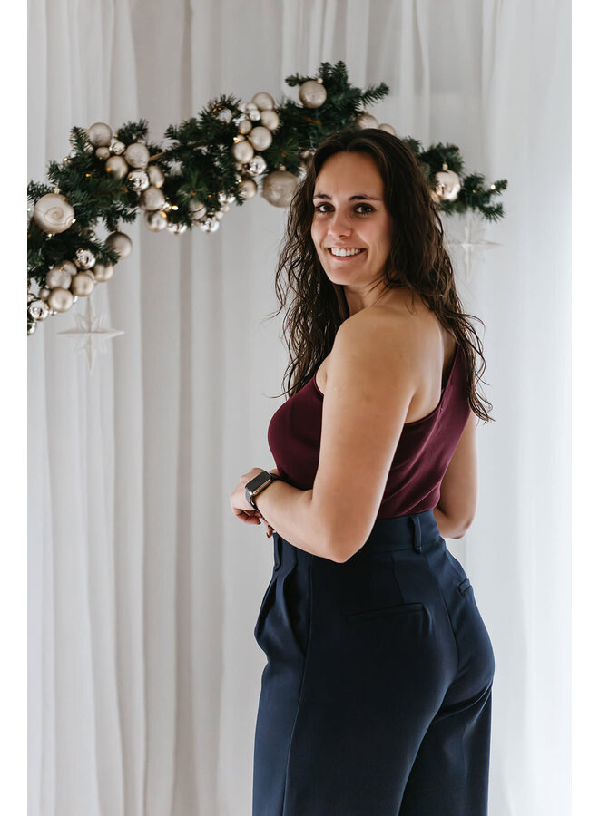 Soraya One Shoulder Top Burgundy