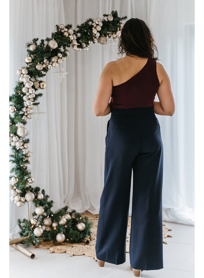 Soraya One Shoulder Top Burgundy