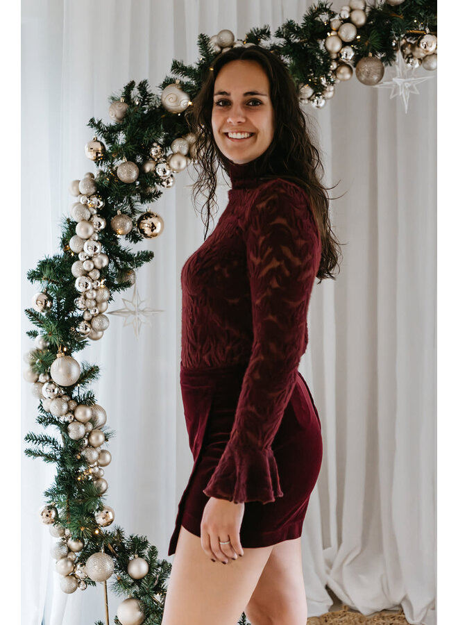 Orelle Velour Skort Burgundy