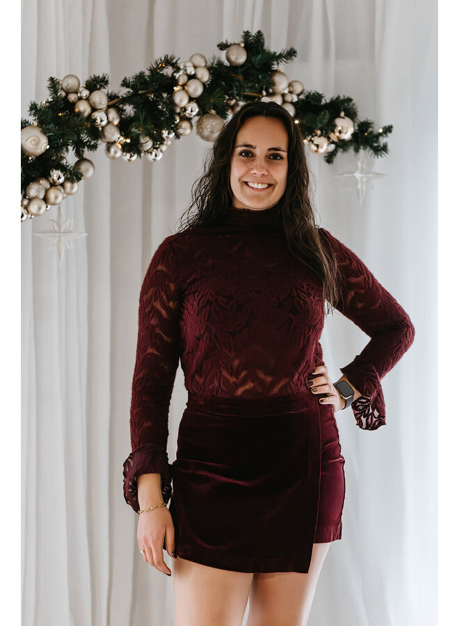 Maeve Lace Top Burgundy