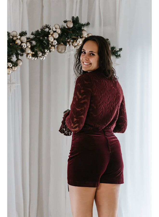 Maeve Lace Top Burgundy