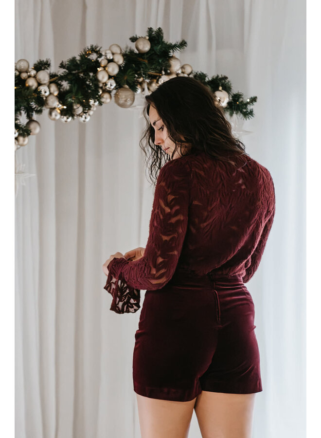 Maeve Lace Top Burgundy