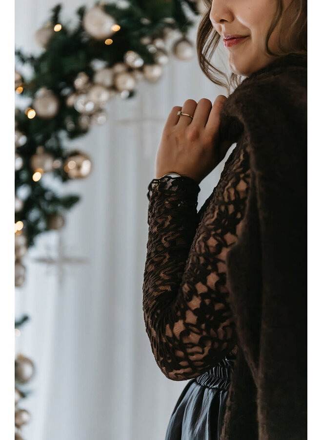 Andrea Lace Top Brown