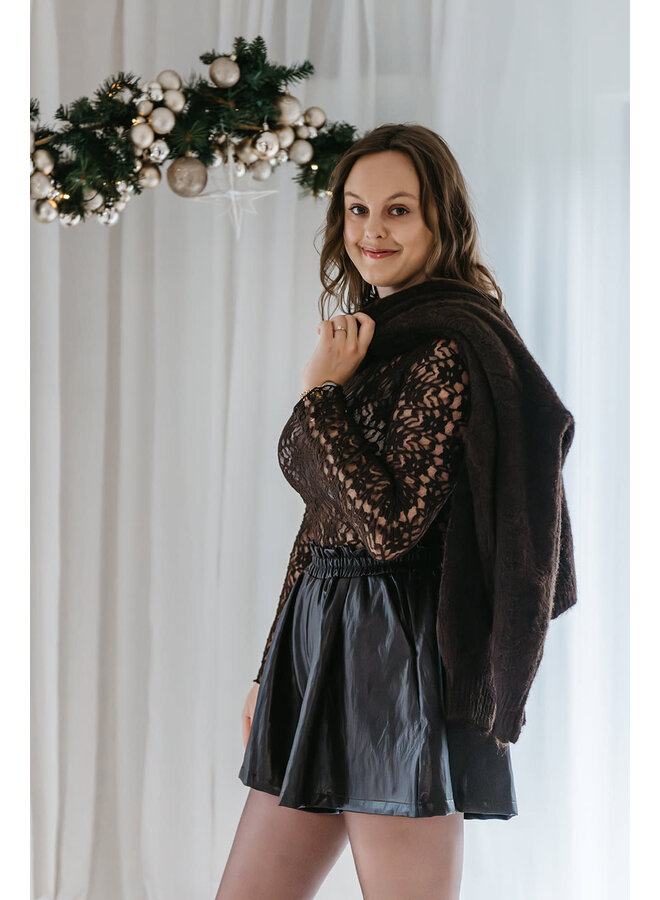 Andrea Lace Top Brown