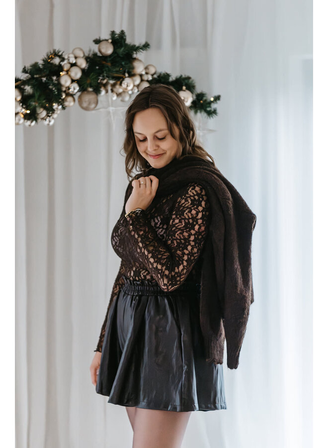 Andrea Lace Top Brown