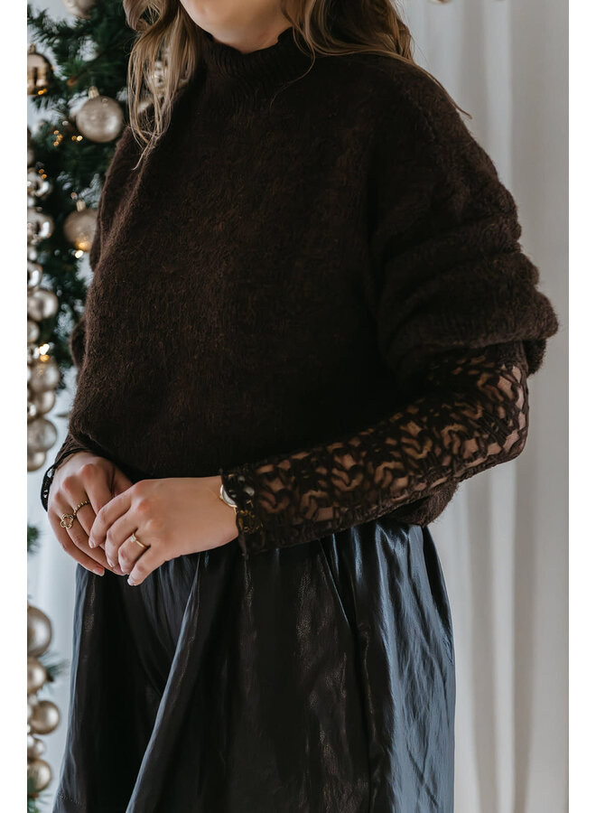 Andrea Lace Top Brown