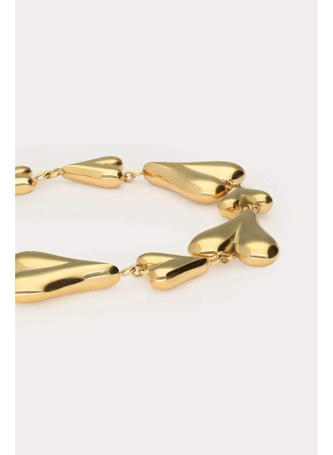 Armband met Kleine en Grote Hartjes Goud