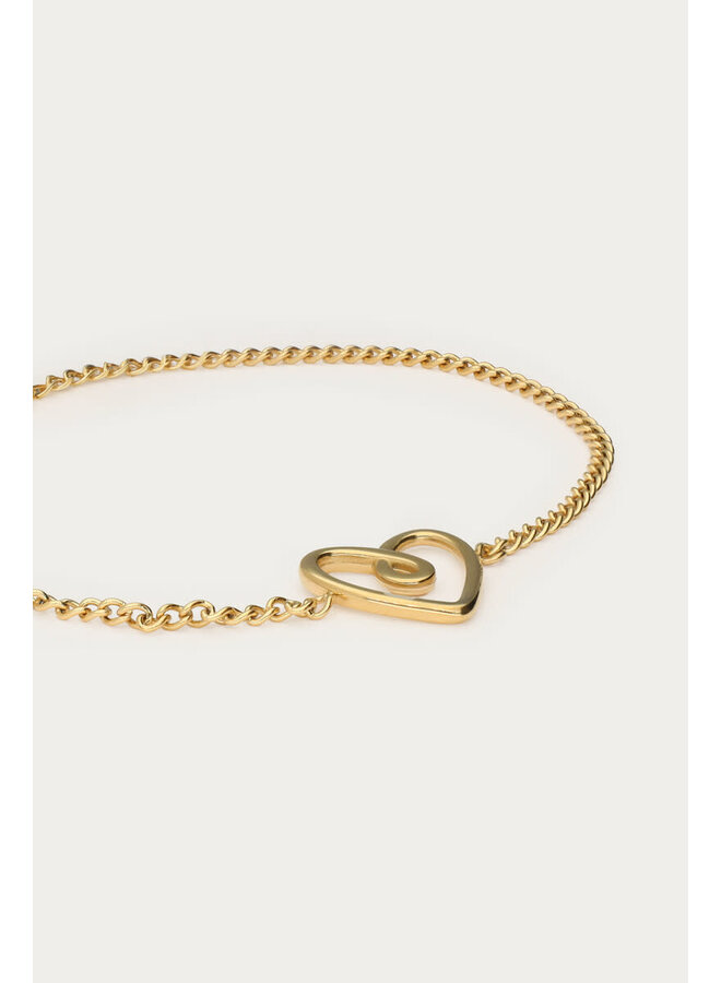 Minimalistische Armband met Verbonden Hartje Goud