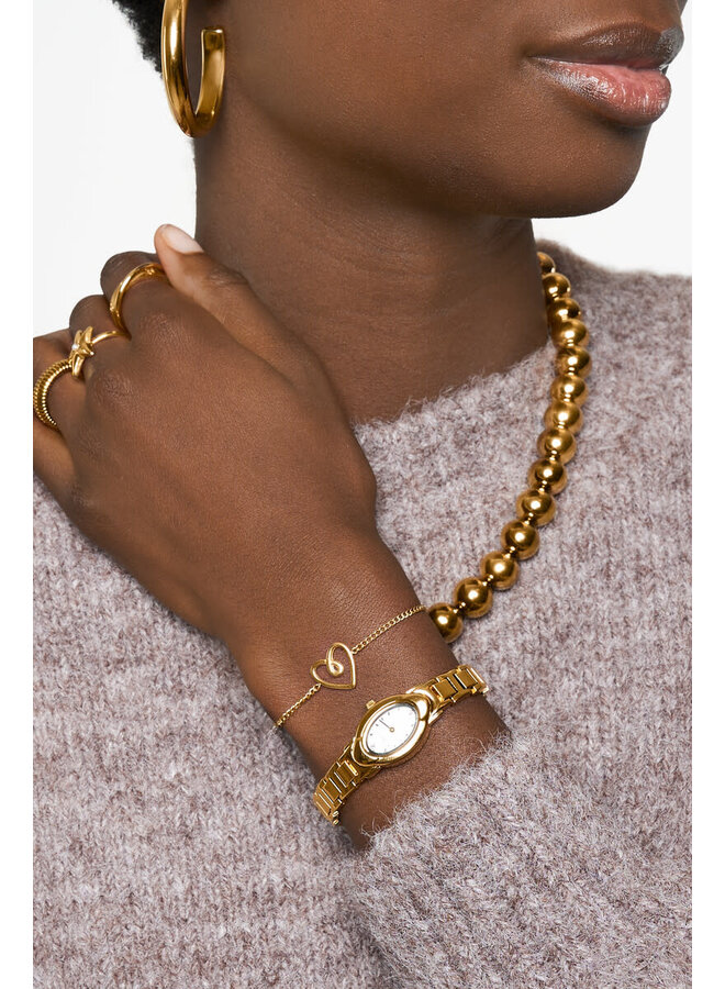 Minimalistische Armband met Verbonden Hartje Goud