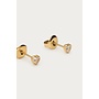 Studs met Transparant Strass Hartje Goud