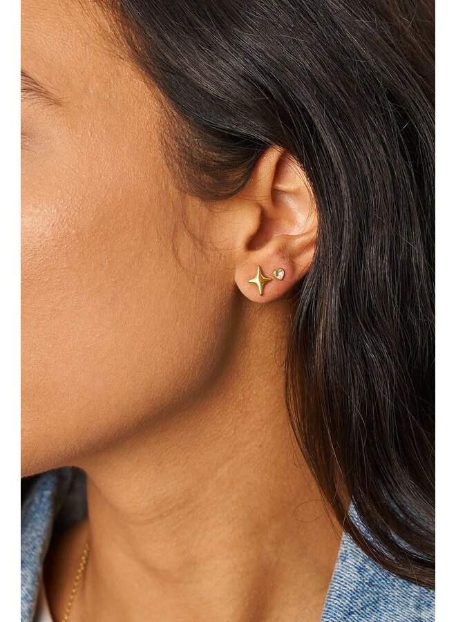 Studs met Transparant Strass Hartje Goud