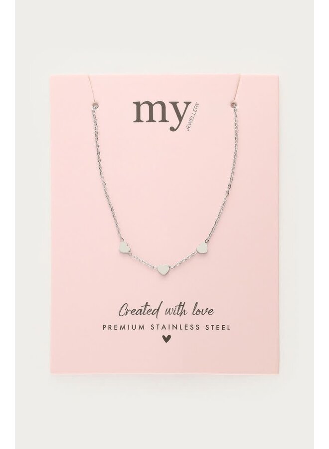 Ketting Drie Hartjes Zilver