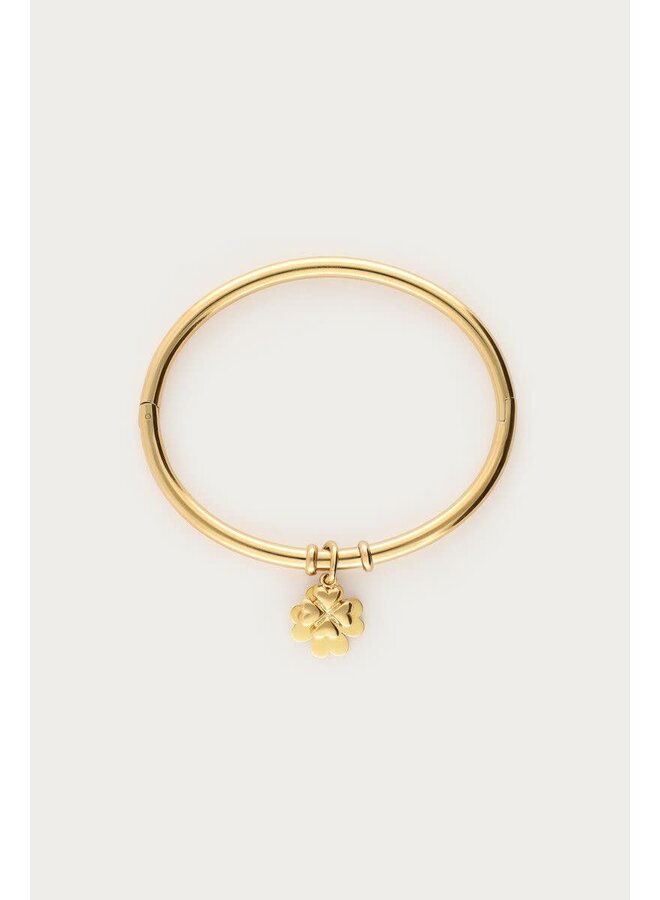 Gratitude Bangle met Klavers Goud