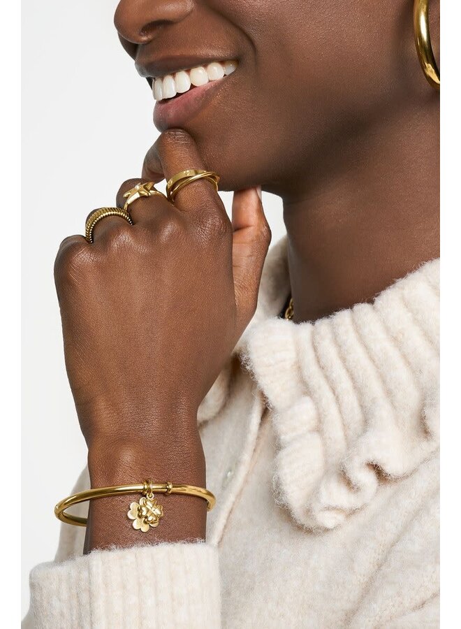 Gratitude Bangle met Klavers Goud