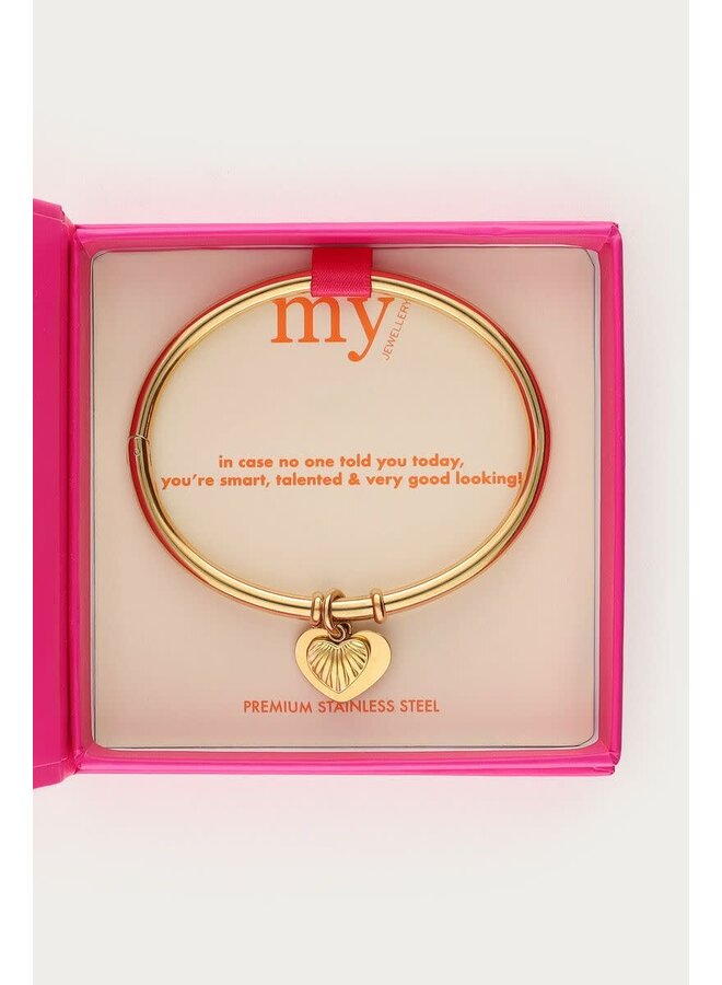 Gratitude Bangle met Hartjes Goud
