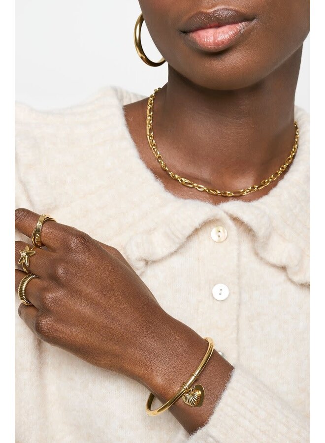 Gratitude Bangle met Hartjes Goud