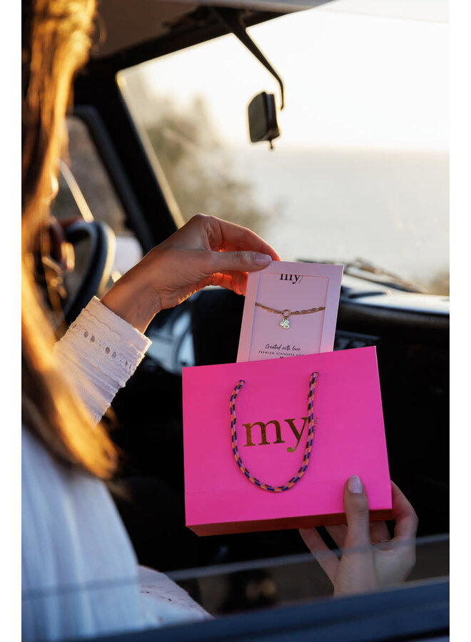 Initial Dubbele Armband met Hartje Goud