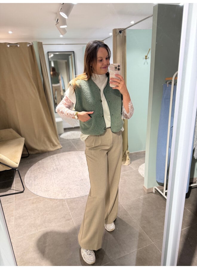 Jill Teddy Vest Green