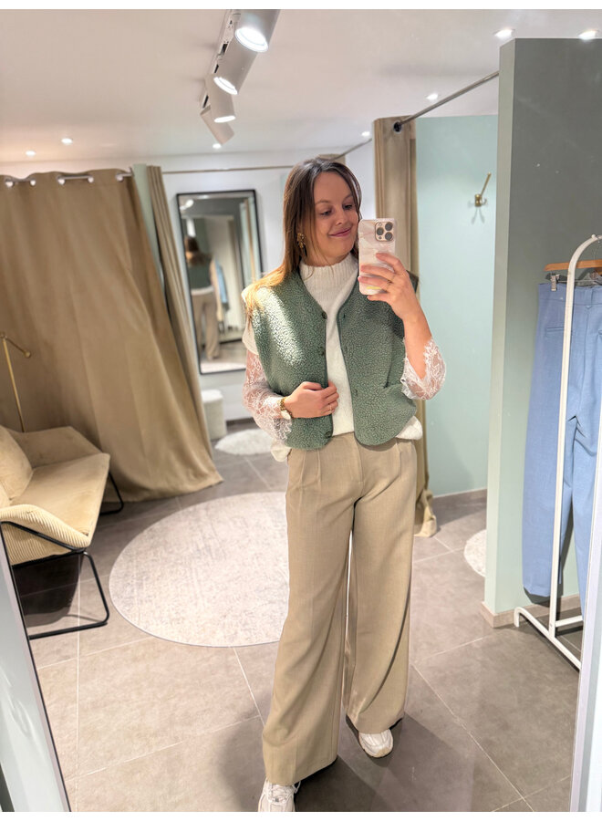 Jill Teddy Vest Green