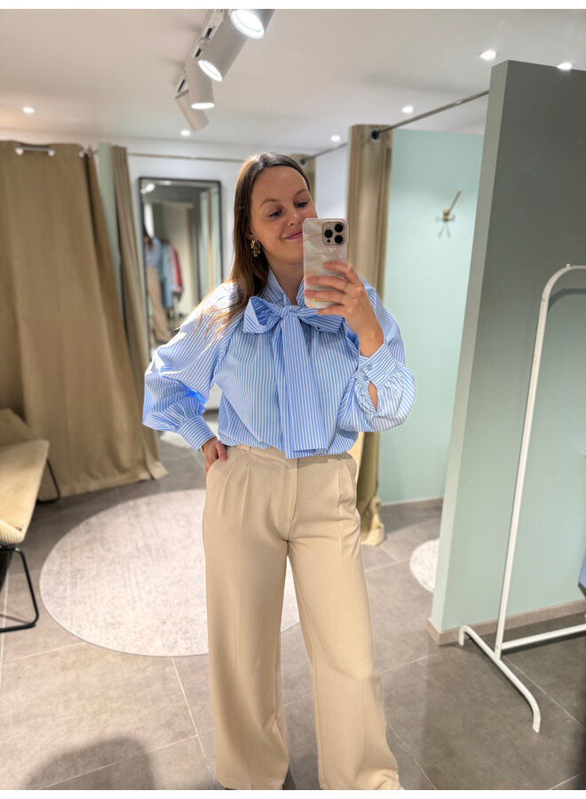 Gigi Striped Blouse Bow