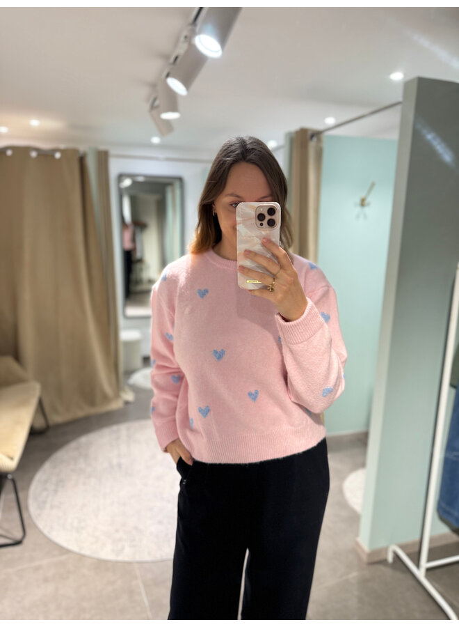 Florence Heart Knit Pink