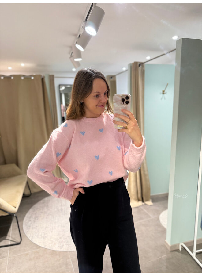 Florence Heart Knit Pink