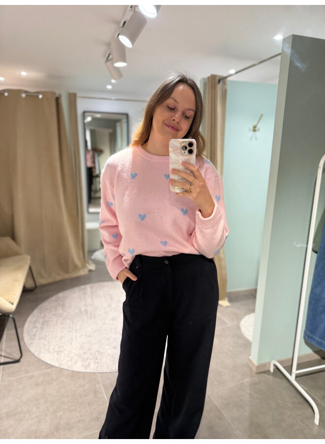 Florence Heart Knit Pink