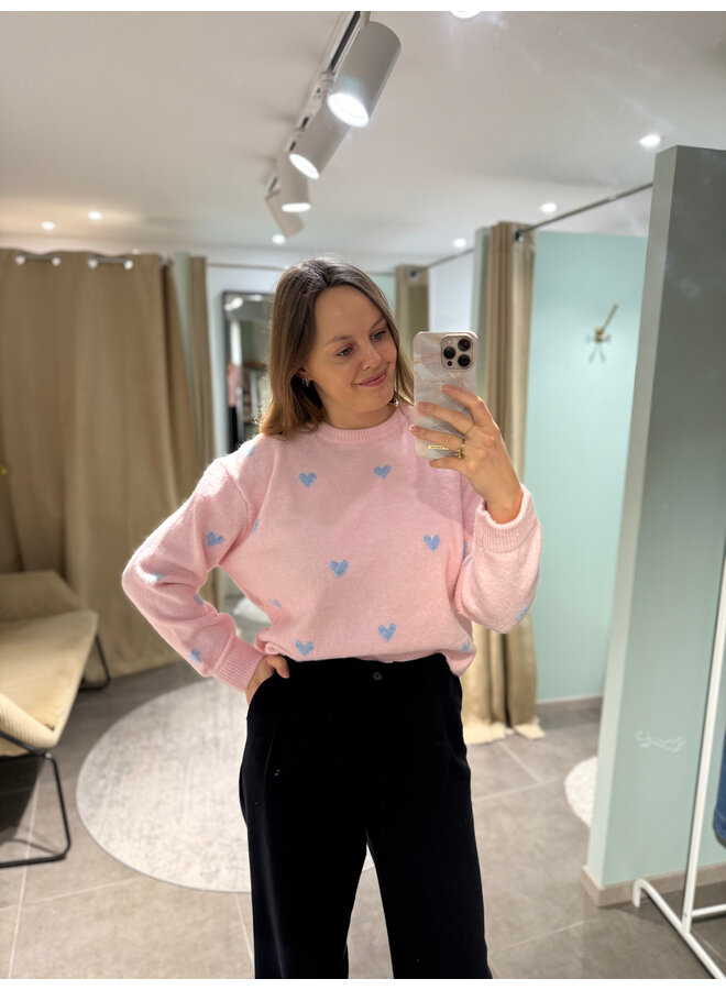 Florence Heart Knit Pink