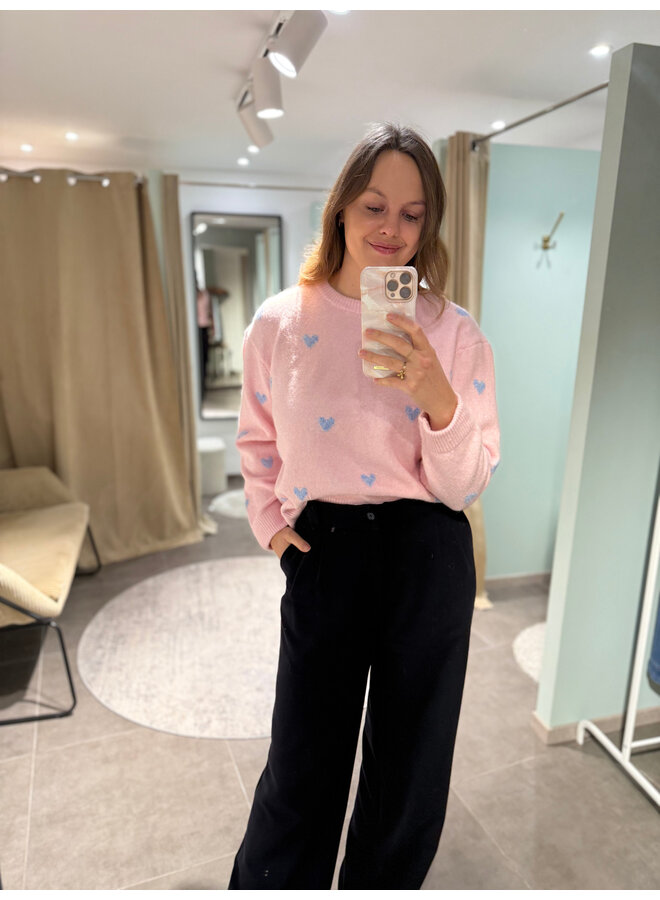 Florence Heart Knit Pink