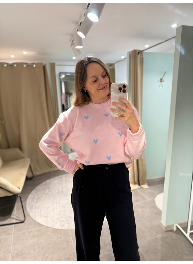 Florence Heart Knit Pink