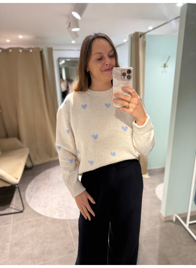 Florence Heart Knit Beige